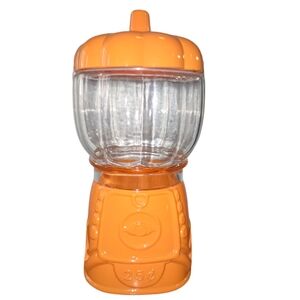 Target Orange Pumpkin Faux Gumball Machine Glass Sealed Storage Canister 9"X4"X4
